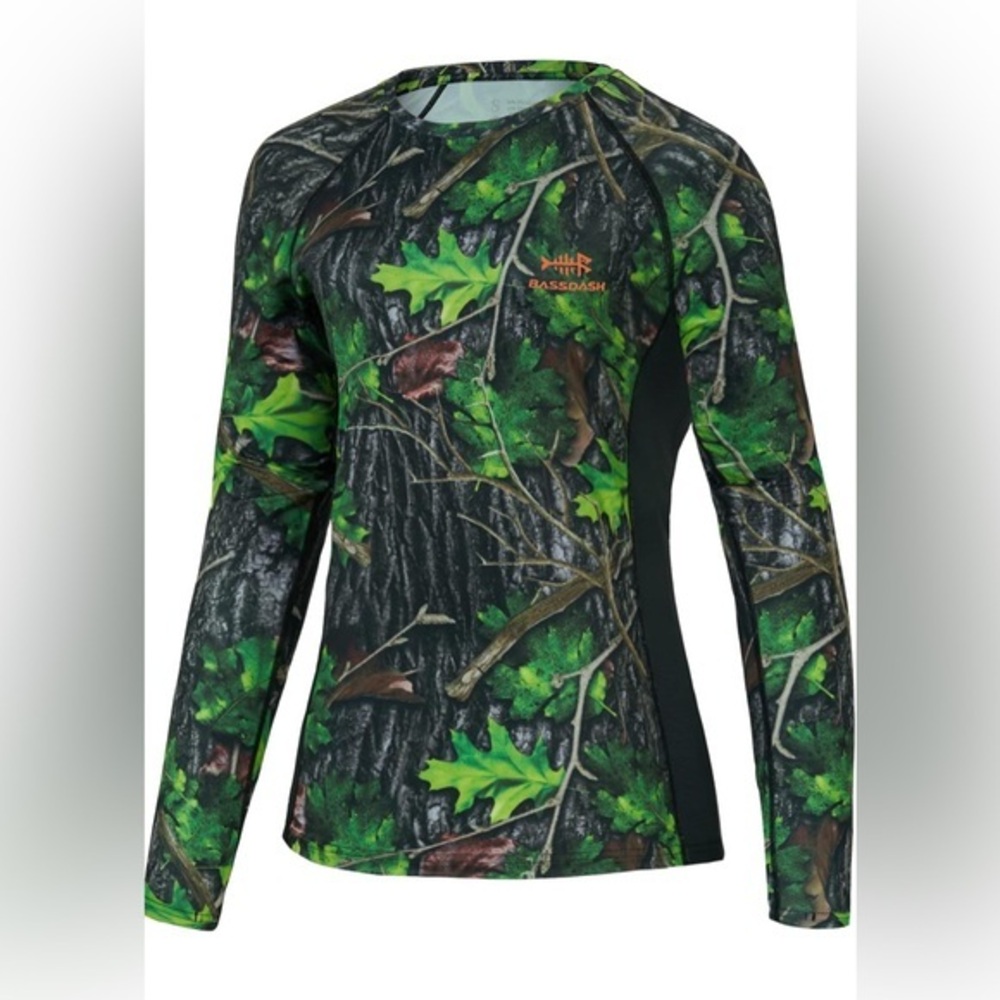 Bassdash Women's Camo Hunting Shirt Long Sleeve UPF 50+‎ Performance Tee small